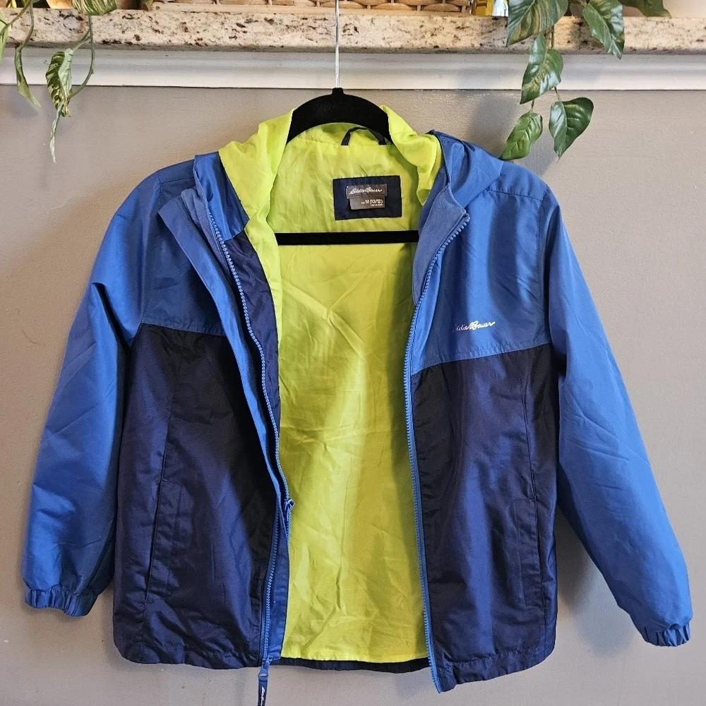 Eddie Bauer Lined Windbreaker Lightweight Jacket with Hood Kids (M 10/12)